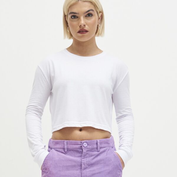 AWDis Ladies Long Sleeve Cropped T-Shirt Thumbnail