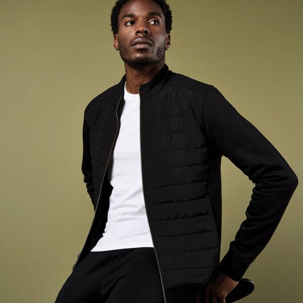 Regular fit quilted full-zip sweatshirt Thumbnail